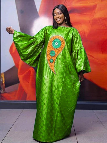 African Bazin Riche Dresses For Women-WF01667-Veeddydropshipping