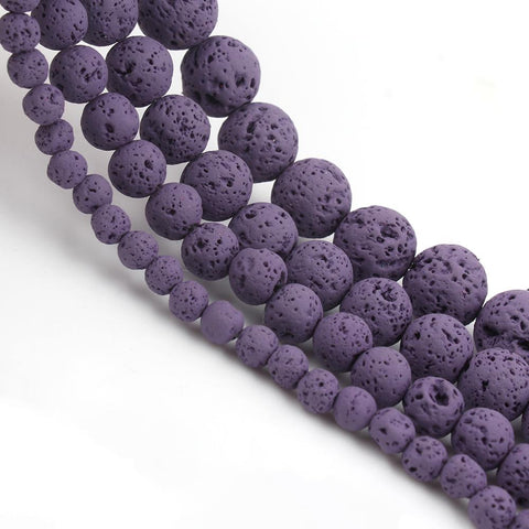Natural Volcanic Lava Stone Beads Round for Jewelry Making DIY-JW01532-Veeddydropshipping