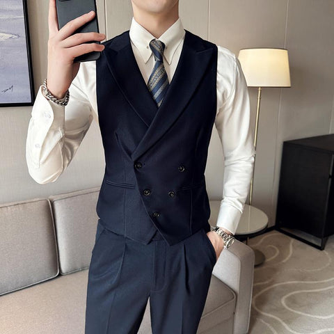 Breasted Leisure Blazer Vest/Male Slim Fit High-MF01308-Veeddydropshipping