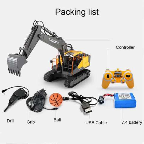 RC Excavator 1:16 Timber Grab Drill 17CH Remote Control Crawler Truck Grab-TB01425-Veeddydropshipping