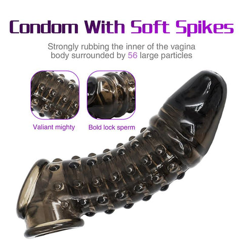 Reusable Penis Extender Cock Rings Delay Ejaculation Penis Condoms Dick Sleeve -BH01233-Veeddydropshipping