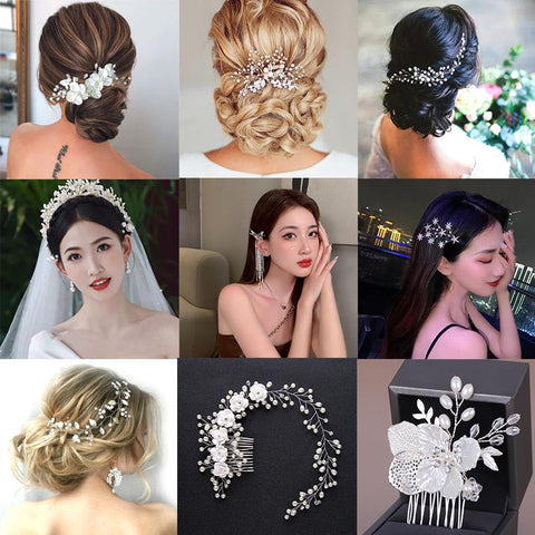 Clips Bridal Wedding Jewelry Hair Accessories for Bride  -JW00464-Veeddydropshipping