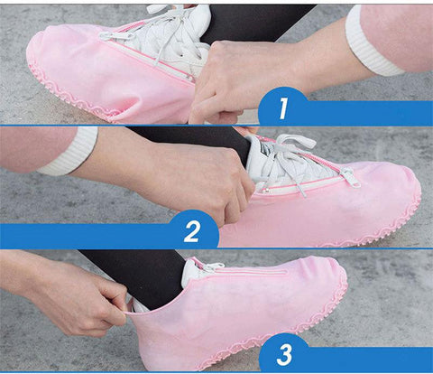 Rubber Zippers Reusable Waterproof Shoes Covers-HA01147-Veeddydropshipping