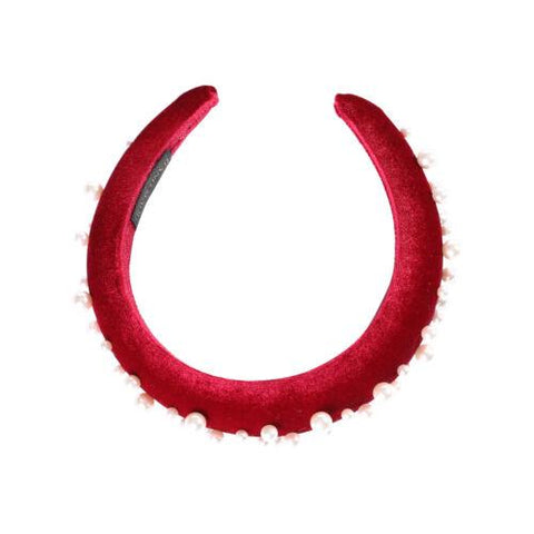 Ladies Pearls Padded Hair Band Accessories-WF01102-Veeddydropshipping