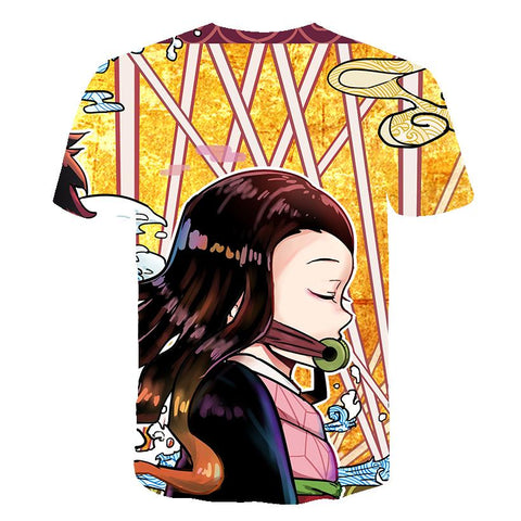 Kids Baby Girls Boys Demon Slayer T-Shirts Short Sleeve Cartoon Casual-TB01173-Veeddydropshipping