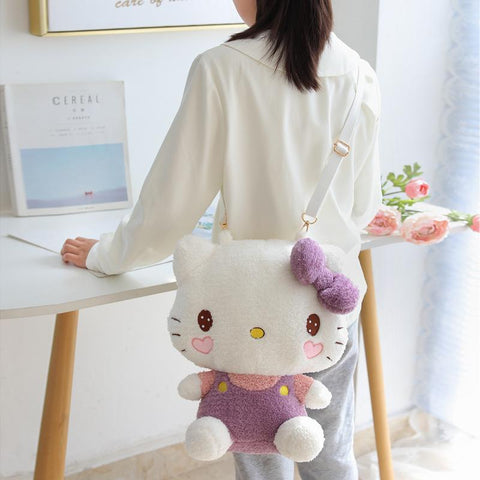 Kawaii Kitten Plush Backpacks Cute Stuffed Pink Purple Cartoon-TB00091-Veeddydropshipping