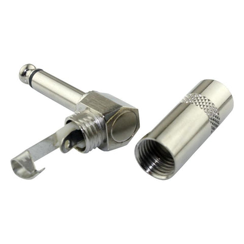 6.35 90 Degree Jack Solder Connector Metal 6.35mm Plug Right Angle Male Mono Plug -CE00050-Veeddydropshipping