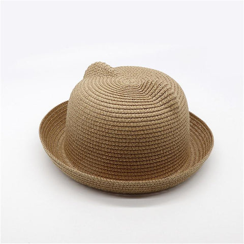 Cute Baby Hat With Ears Summer Straw Mesh Baby Girl Boy Hat Kids Snapback-TB00476-Veeddydropshipping