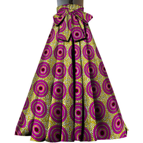 African High Waist Clothing Ankara Long Skirt-WF01661-Veeddydropshipping
