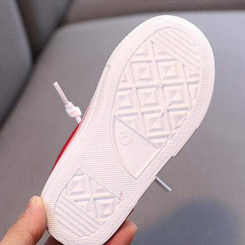 2022 Spring New Kids Canvas Shoes for Boys Solid Red Light School-TB00115-Veeddydropshipping