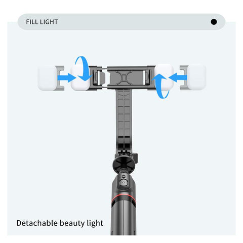 Foldable Wireless Bluetooth Selfie Stick Tripod with Bluetooth shutter Fill Light Aluminum -CE00314-Veeddydropshipping