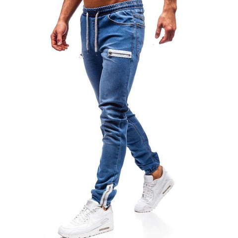 eans Sports MDrawstring Jeans Elastic Slim Pencil Pants-MF00606-Veeddydropshipping