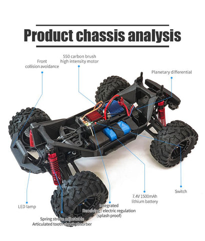 RC Car 1/10 4WD 2.4G Remote Control Car 550 Carbon Brush Strong-TB01445-Veeddydropshipping