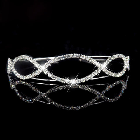 Bridal Princess Tiara Crown Elegant Hairband Pearl Crystal  -JW00537-Veeddydropshipping