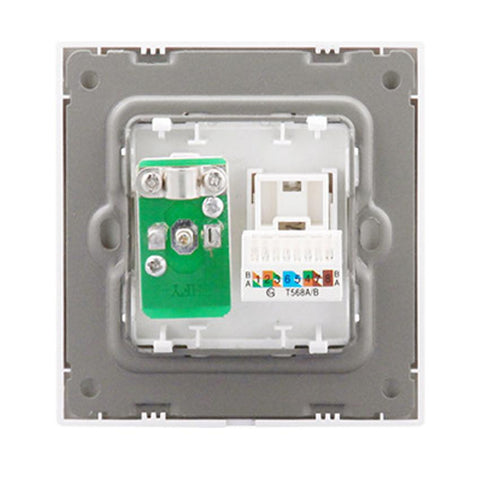 White 86 type PC panel Network cable TV computer network wall outlet socket -CE00247-Veeddydropshipping