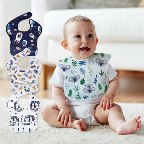 1Pcs Baby Bibs Waterproof Feeding Bibs Unisex Washable Fashion-TB00469-Veeddydropshipping