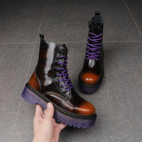 Platform Leather Martenss Boots Platforms Men Punk Motorcycle-BS01004-Veeddydropshipping