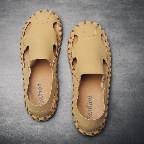 Slippers Male Beach Ankle Shoes Outdoor Hiking Leather-BS01529-Veeddydropshipping