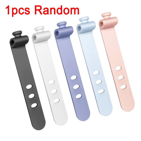 5pcs Silicone Data Cable Winder Headphone Clip Organizer Cord Tie for Power Mouse Headset-PA00867-Veeddydropshipping