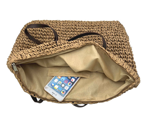 Women Summer Handbag Top Handle Fold Hollow Out Travel Holiday-BS00109-Veeddydropshipping