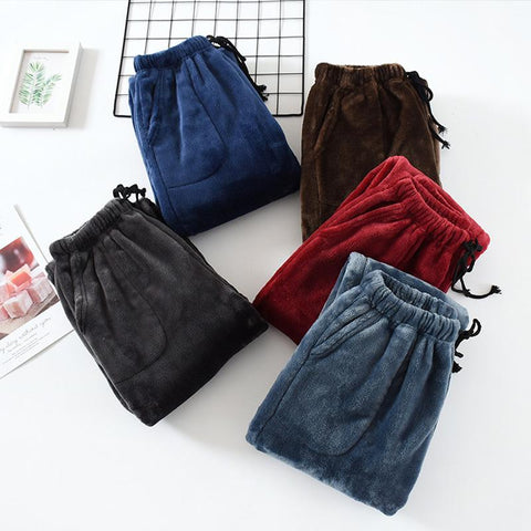 Flannel Pajama Pants High Waist Loose Casual Straight Big Size-MF01606-Veeddydropshipping