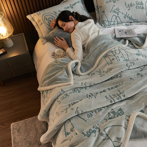 Coral Fleece Blanket Bed Covers Bedspread Sofa Cover-HA00450-Veeddydropshipping
