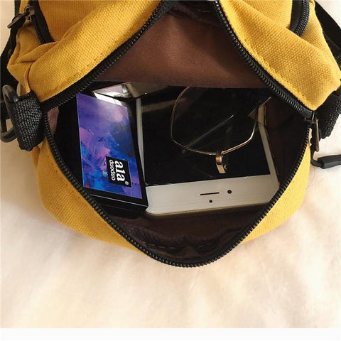 Shark Canvas Monochrome Shoulder Bag Mini Messenger Bag Ladies Student-BS00406-Veeddydropshipping