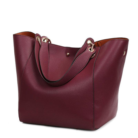 Designer Leather Handbag Female Big Tote Ladies Hand Bags-BS00151-Veeddydropshipping