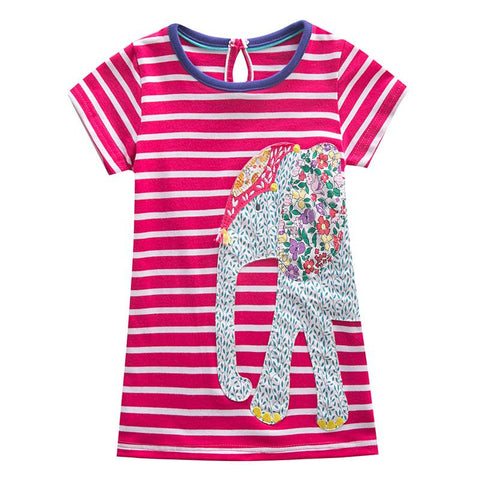 Summer Girls Princess Party Dresses Unicorn Print-TB00891-Veeddydropshipping