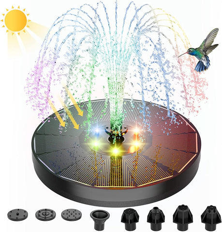 Solar Fountain Water Pump with LED Lights-TI00724-Veeddydropshipping