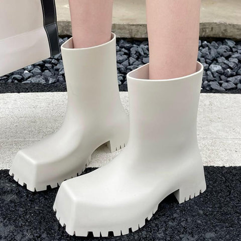 Slip-On Ankle Boots Fashion Platform Short Shoes Non-slip-BS00917-Veeddydropshipping