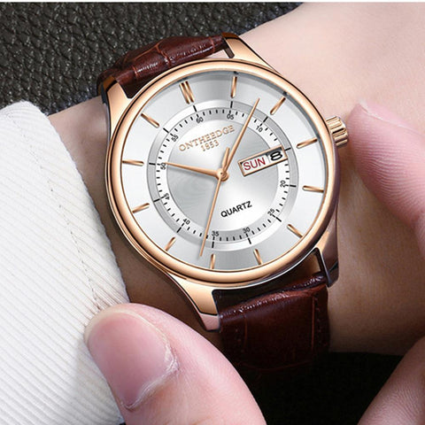 Men Leather Waterproof Watches Business Fashion Japan Quartz-JW00667-Veeddydropshipping