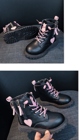 Girls Ankle Boots 2023 New Autumn and Winter Fashion Double Zip Beautiful-TB00130-Veeddydropshipping