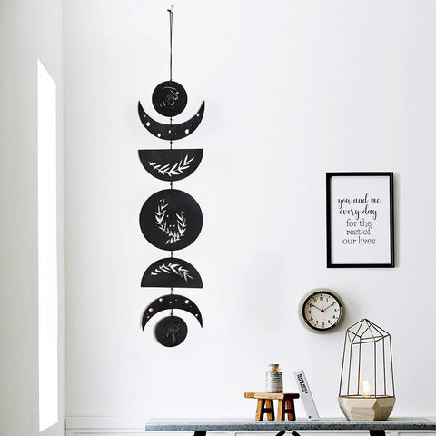 Wooden Moon Phase Garland Wall Decor-HA00234-Veeddydropshipping