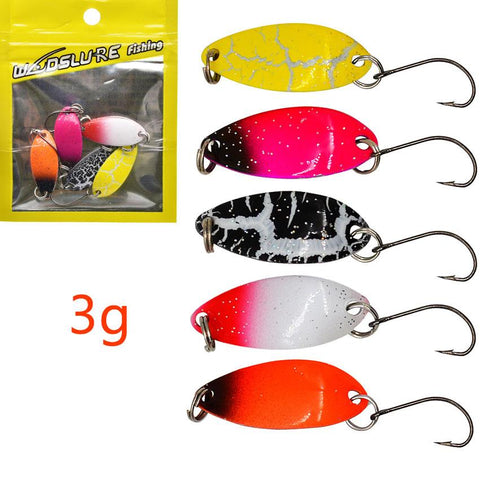 5pcs a bag Hard metal fishing spoon bait , &quot;S&quot;shape colorfull -OS00516-Veeddydropshipping