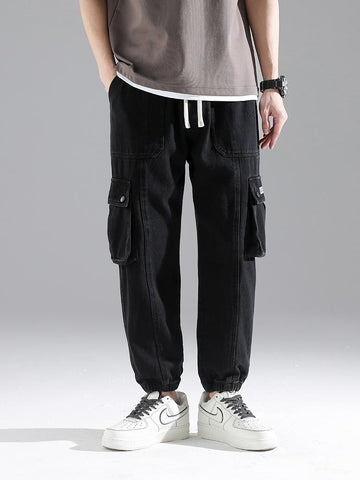 Pants Men Plus Size Baggy Joggers Streetwear-MF00608-Veeddydropshipping