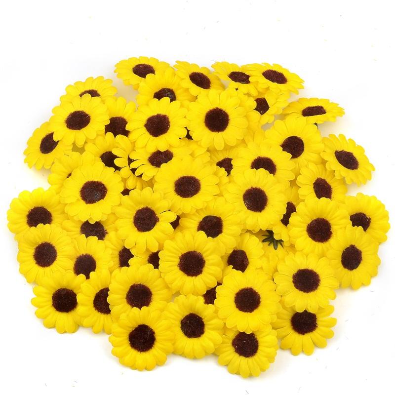 Mini Silk Sunflower Artificial Daisy Flower Head-HA00712-Veeddydropshipping