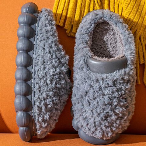 Thick Plush Female Platfrom Slippers with Fur Warm Non-Slip-BS01208-Veeddydropshipping