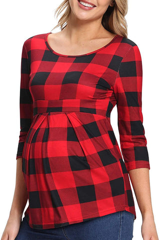 Cotton Maternity Tops Short Sleeves T-Shirts Breastfeeding Clothes-TB00575-Veeddydropshipping