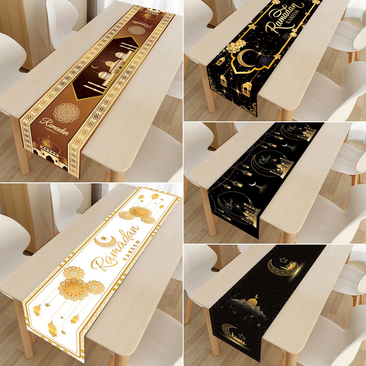 Ramadan Decoration Table Runner EID Mubarak Decor-HA00586-Veeddydropshipping