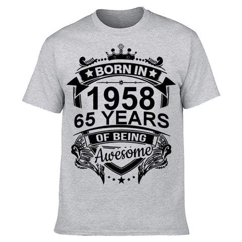 Born In 1958 65 Years Old T Shirt Graphic Cotton-MF00069-Veeddydropshipping