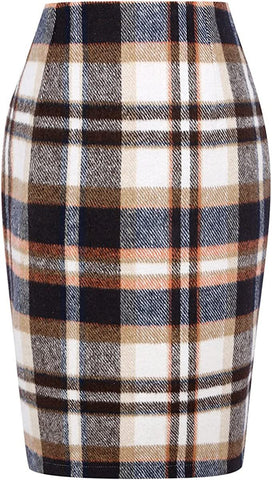 Slim Plaid Skirts for Women High Waist-WF00644-Veeddydropshipping