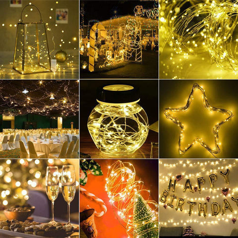 10pcs 1M 2M Fairy Light LED Copper Wire String Lights Outdoor Garland Wedding-TI00947-Veeddydropshipping