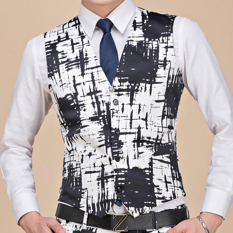 Suit Vest Man Black Gray Formal Businss Vest-MF01306-Veeddydropshipping
