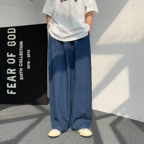 Simple All-match Wide Leg Pants Trousers Men Hip Hop-MF00513-Veeddydropshipping