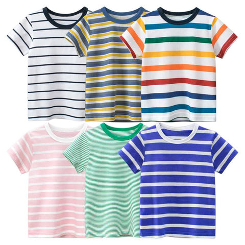 Children Clothing Summer Baby Boys Striped Short Sleeve-Veeddydropshipping
