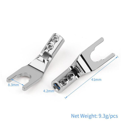 4.2MM Y/U Y Shaped Clip Banana Plug Audio Jack Solder Wire Conenctor Gold/Rhodium Plated-CE00214-Veeddydropshipping