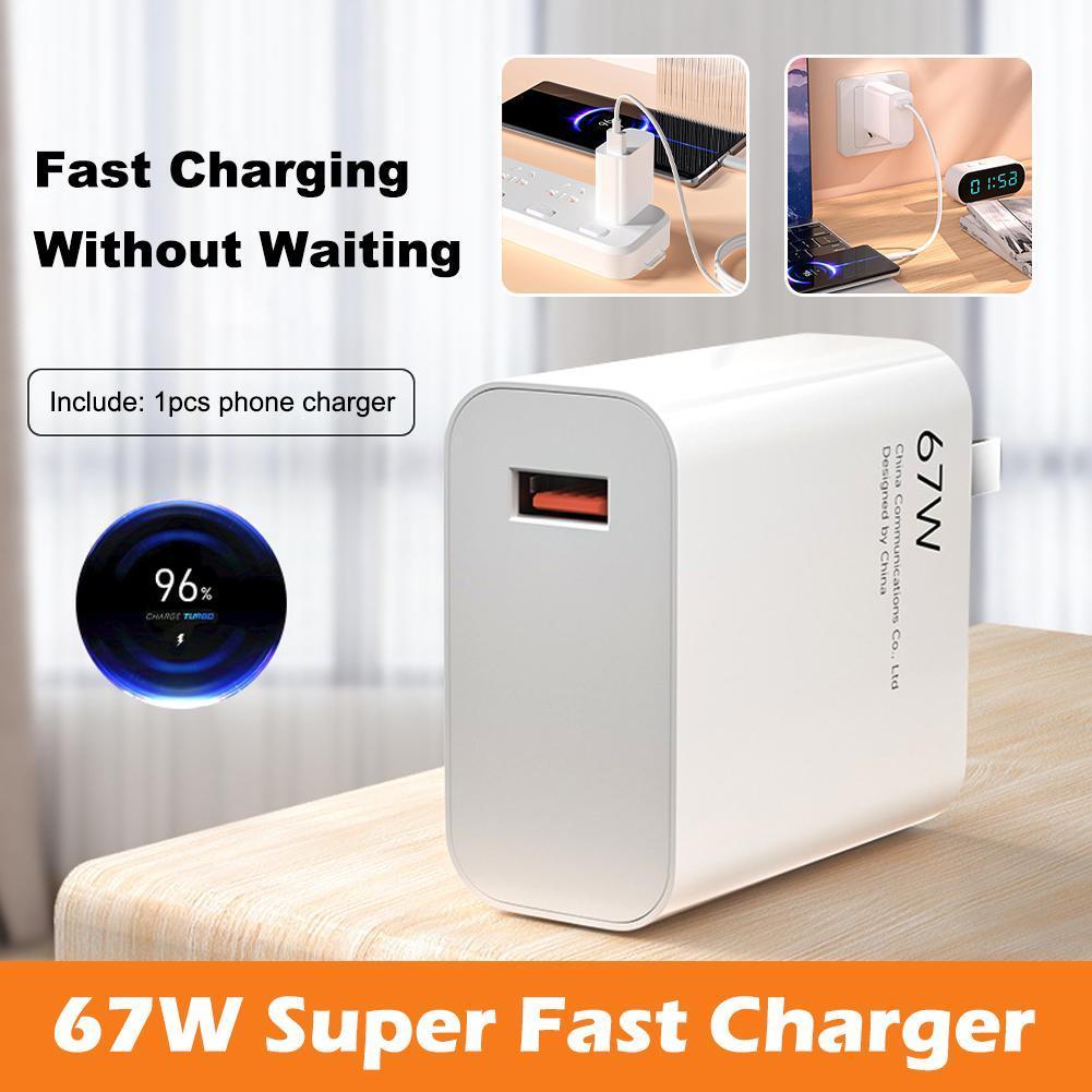 67W Super Fast Charging Super Flash Charging Mobile Phone Charger 5V5A European-PA00056-Veeddydropshipping
