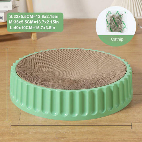 Round Cat Scratcher Pad Grinding Claws Cardboard-HA01418-Veeddydropshipping