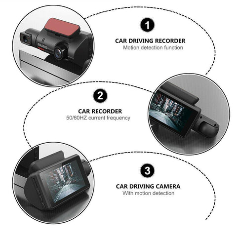 Car Driving Recorder Dual Camera HD Inside Front Rear Camera Wide Angel-AM00704-Veeddydropshipping